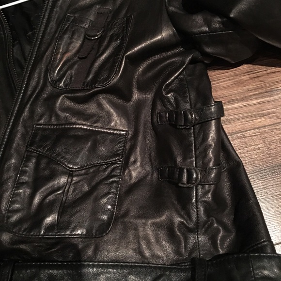 Diesel black gold lamp skin soft leather jacket - Picture 2 of 4